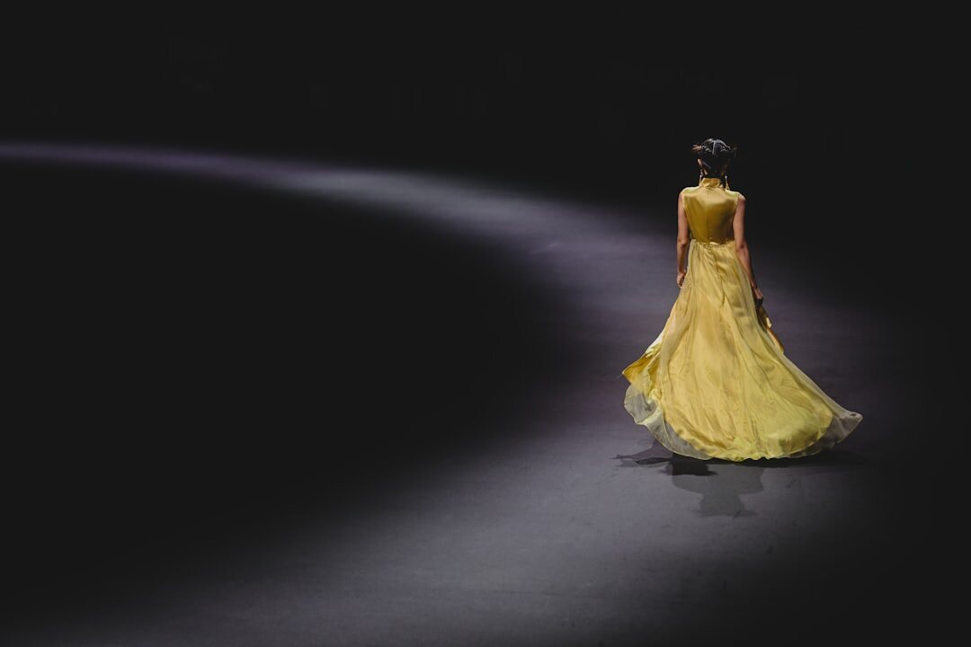 Fashion model walking a runway during a show